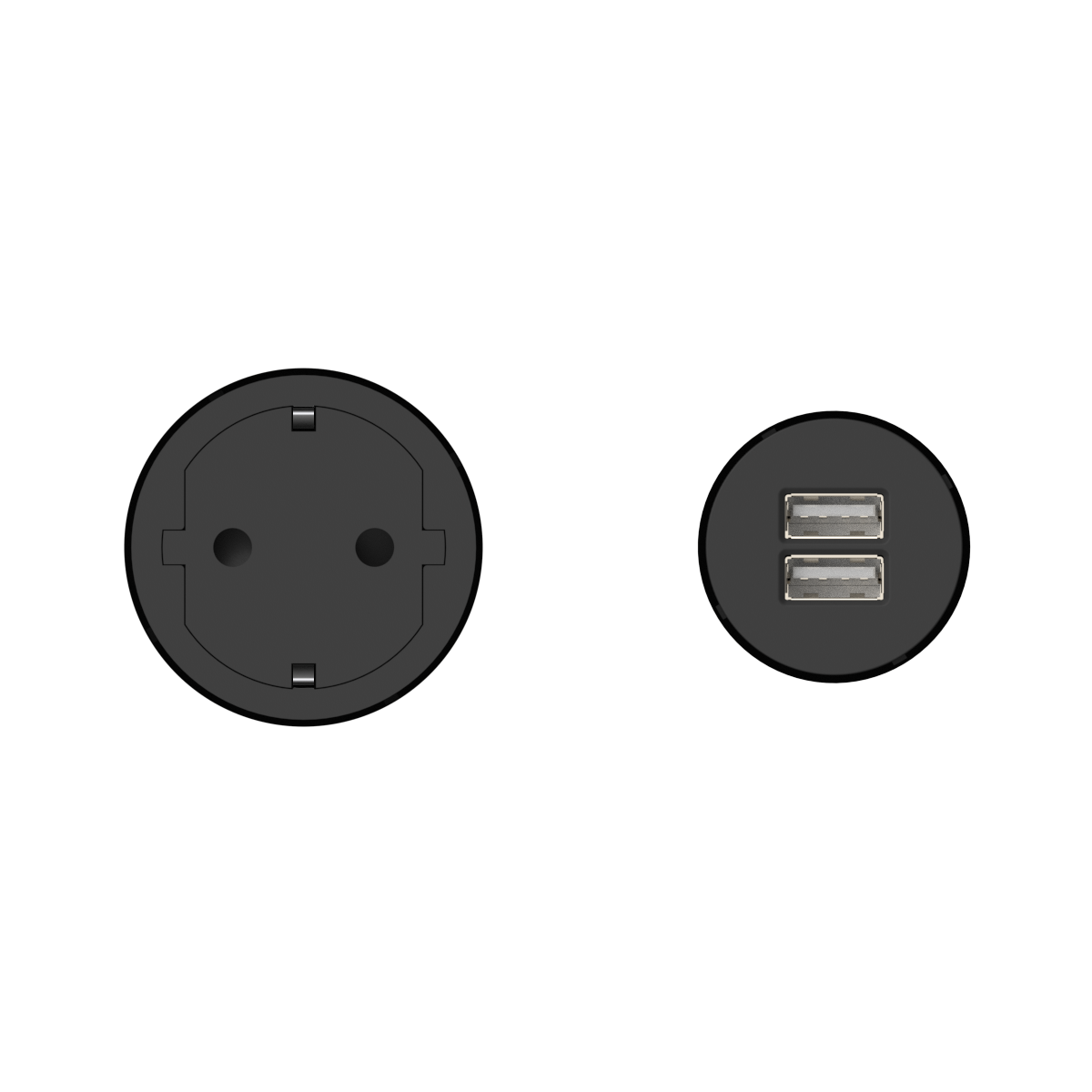 Double Type C/F Outlet-USB-A Kit